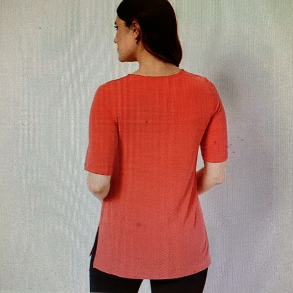 Susan Graver Modern Essential Regular Liquid Knit Tunic - Coral Pop NIB Size 4X - Picture 4 of 9
